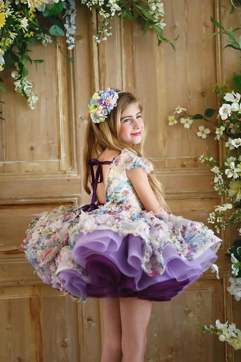 EXCLUSIVE LIMITED RELEASE GOWN - "MEADOW BLOOM" -   Petal length dress  ( 4 Year - 6 Year)