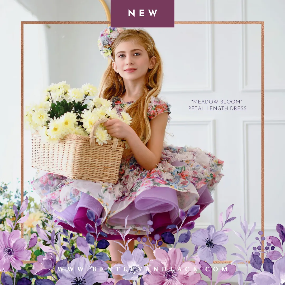 EXCLUSIVE LIMITED RELEASE GOWN - "MEADOW BLOOM" -   Petal length dress  ( 4 Year - 6 Year)