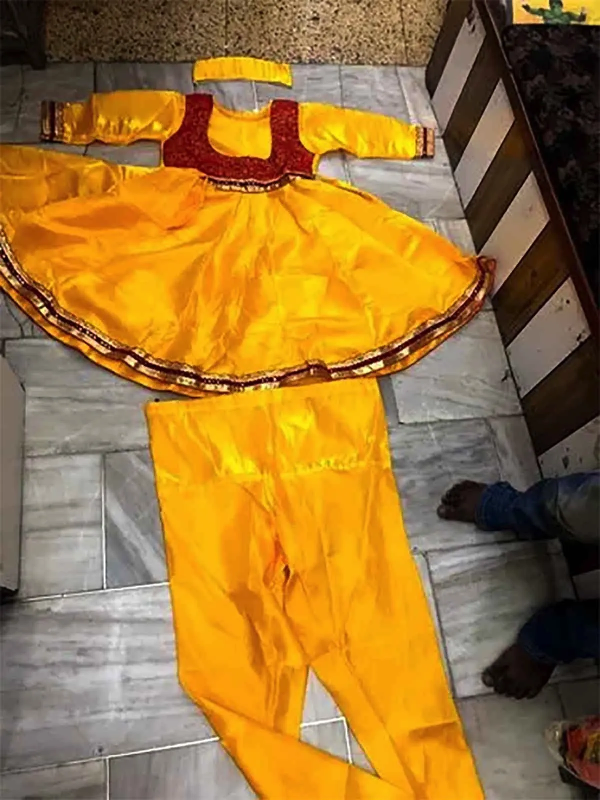 Fancydresswale Kathak dance dress for girls Anarkali Indian classical dance dress for girls