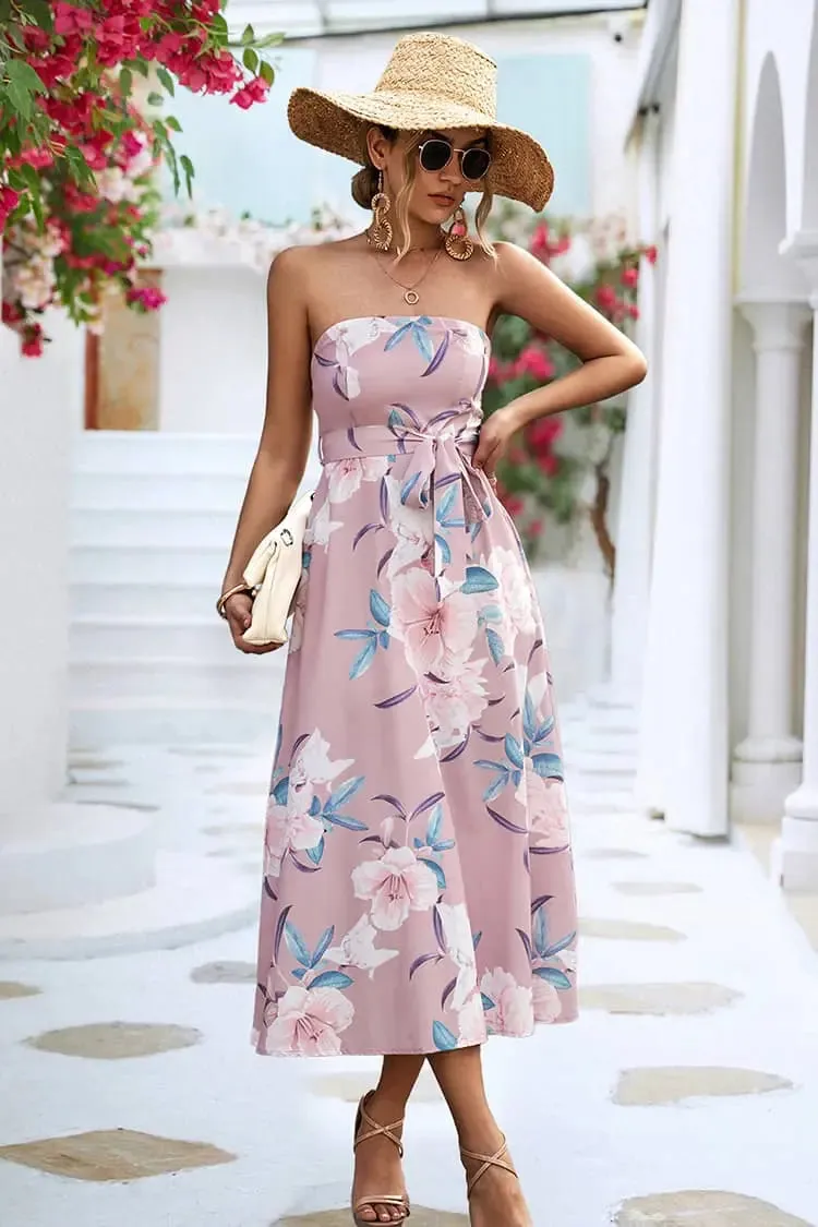 Floral Strapless Dress