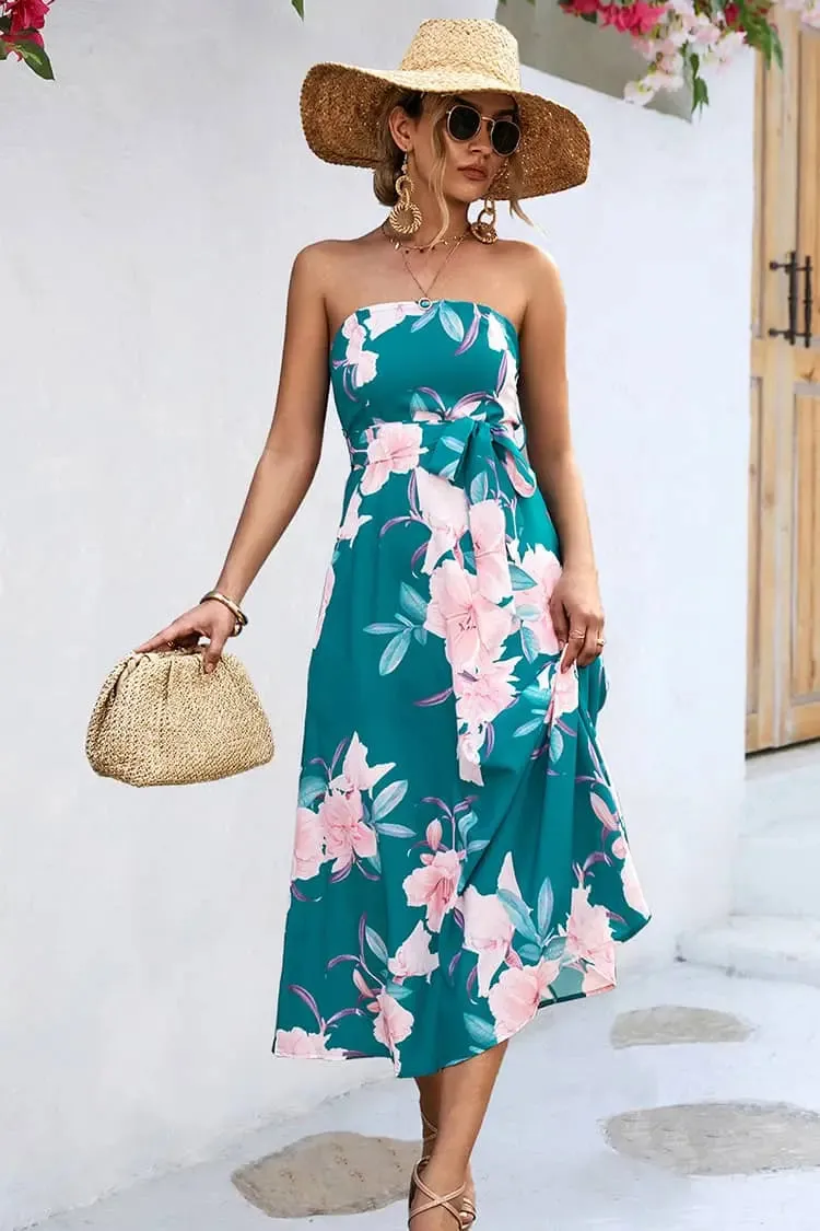 Floral Strapless Dress