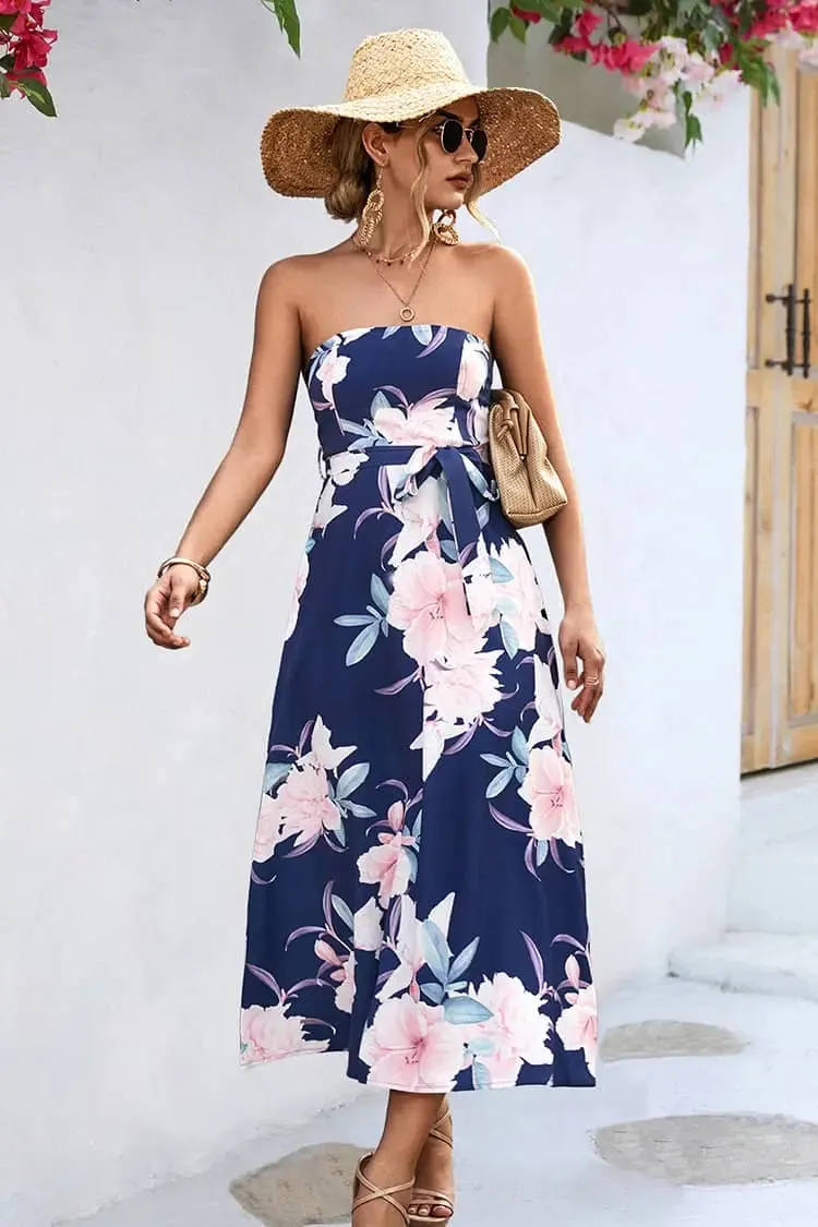 Floral Strapless Dress