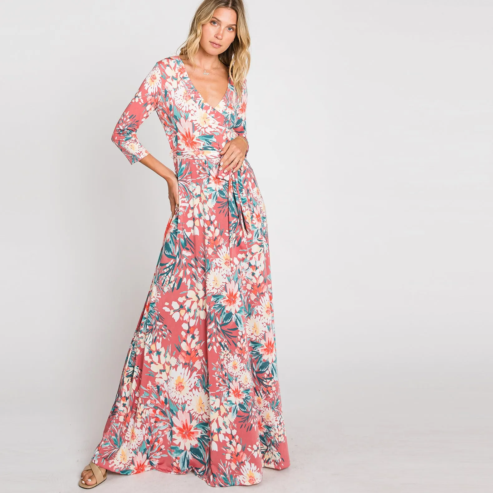 Fresh Floral Venechia Maxi Wrap Dress