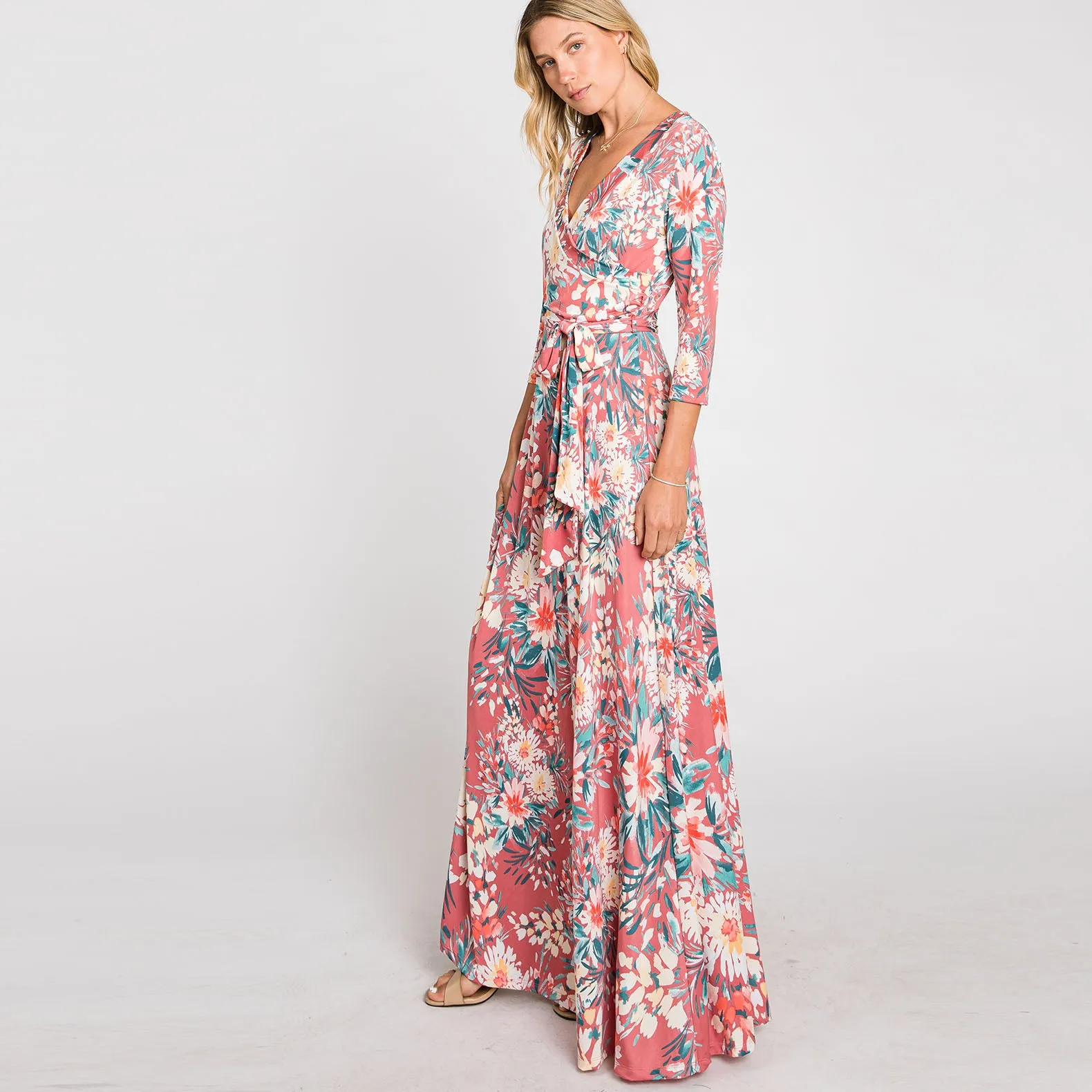 Fresh Floral Venechia Maxi Wrap Dress