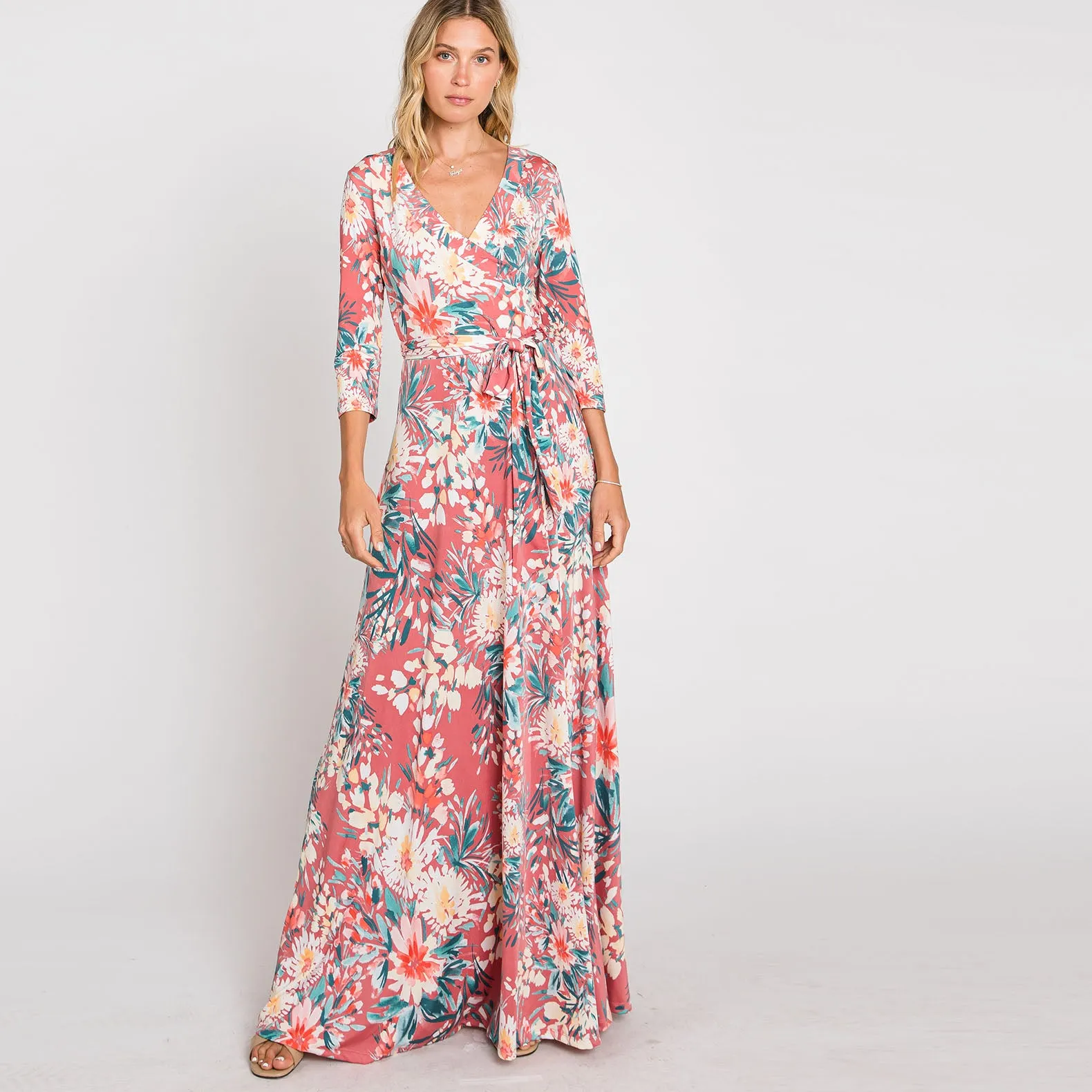 Fresh Floral Venechia Maxi Wrap Dress