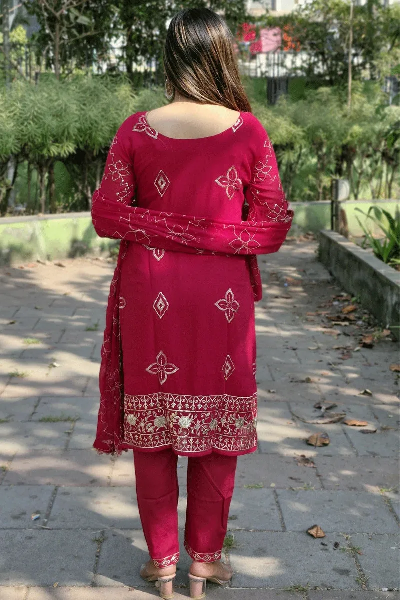 Full Pair Pink Color Kurti Set For Wedding