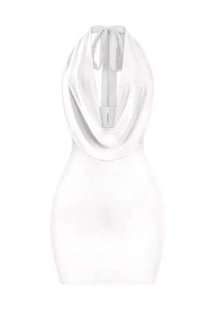 Gaia Halter Mini Dress (White)