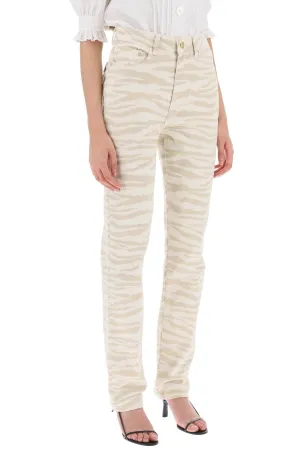 Ganni 'swigy' printed denim jeans