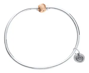 Genuine Sterling Silver Cape Cod Bracelet with 14k Rose Gold Twist Bead