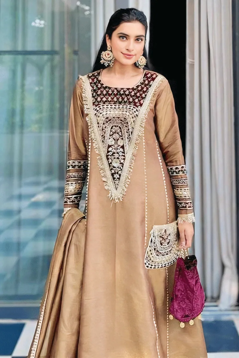 Golden Color Designer Dress For Sangeet Function