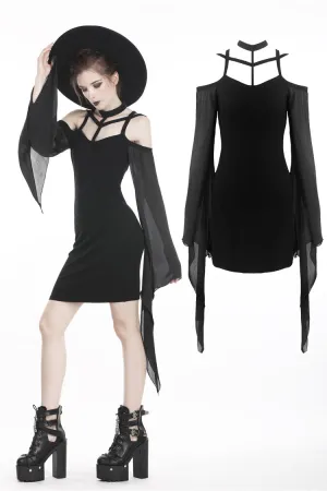 Gothic sexy tulle sleeves dress DW262