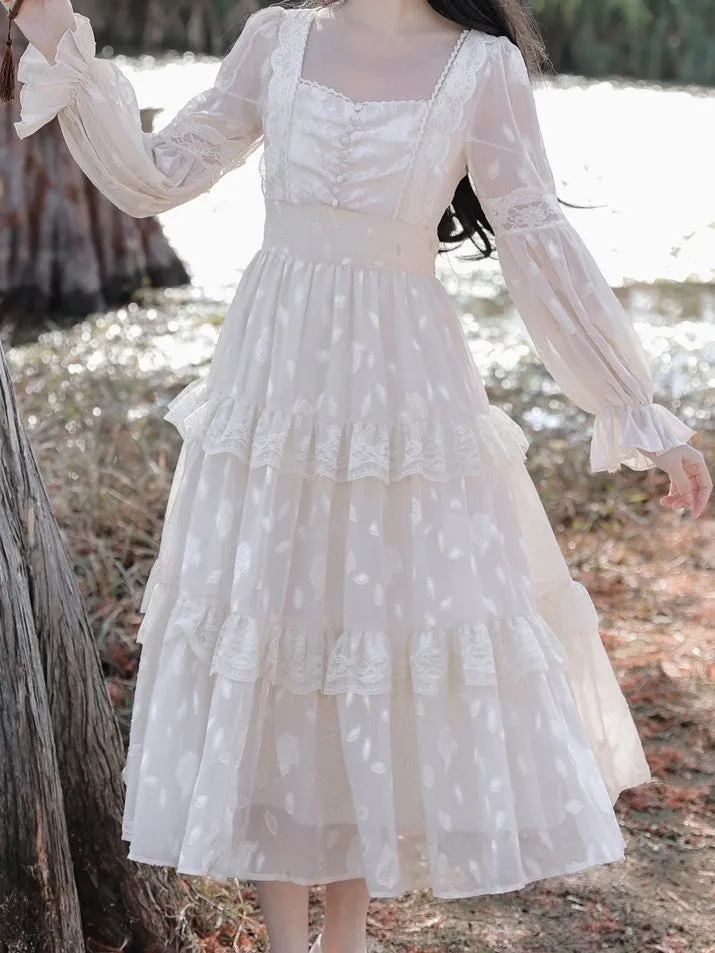 Gunne Sax Inspired Ruffle Lace Dress