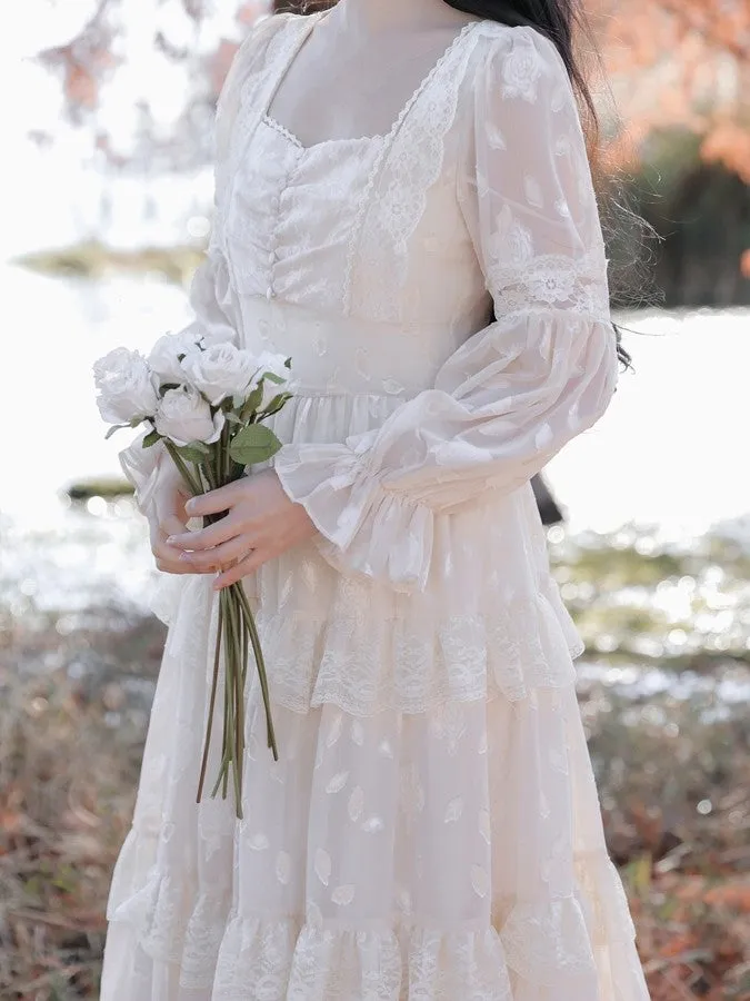 Gunne Sax Inspired Ruffle Lace Dress