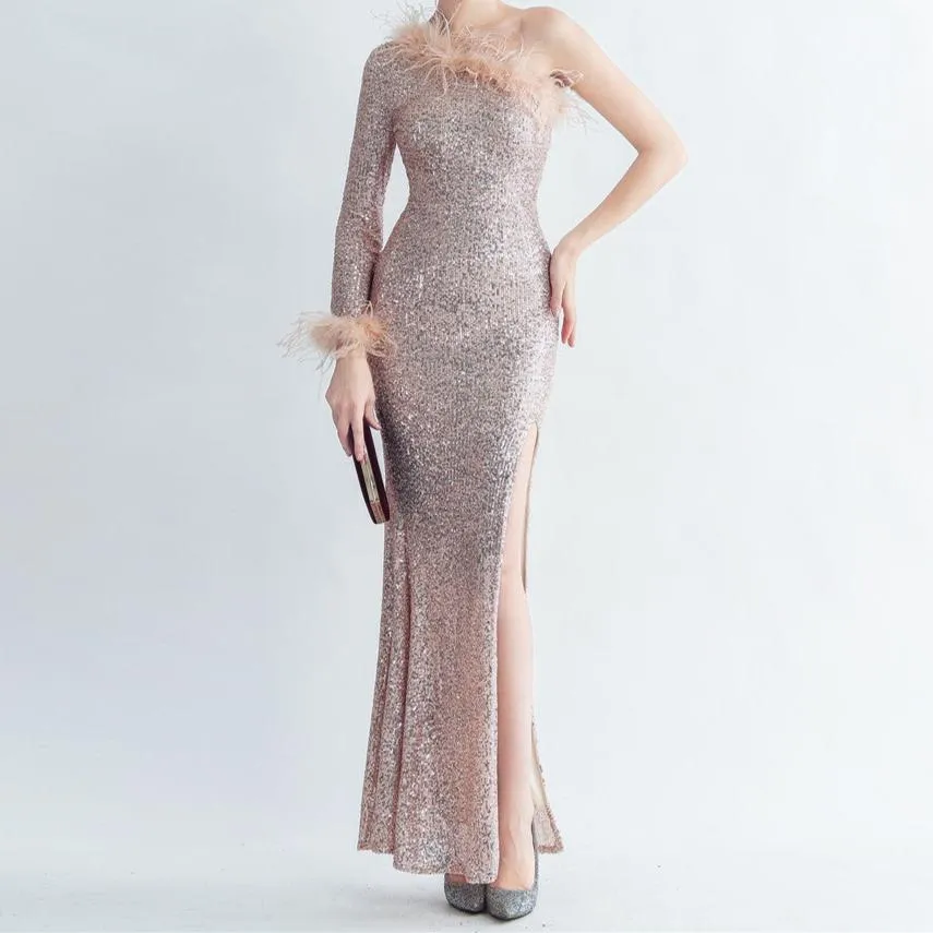 Harper Sexy One-Shoulder Sequin Mermaid Prom Dress