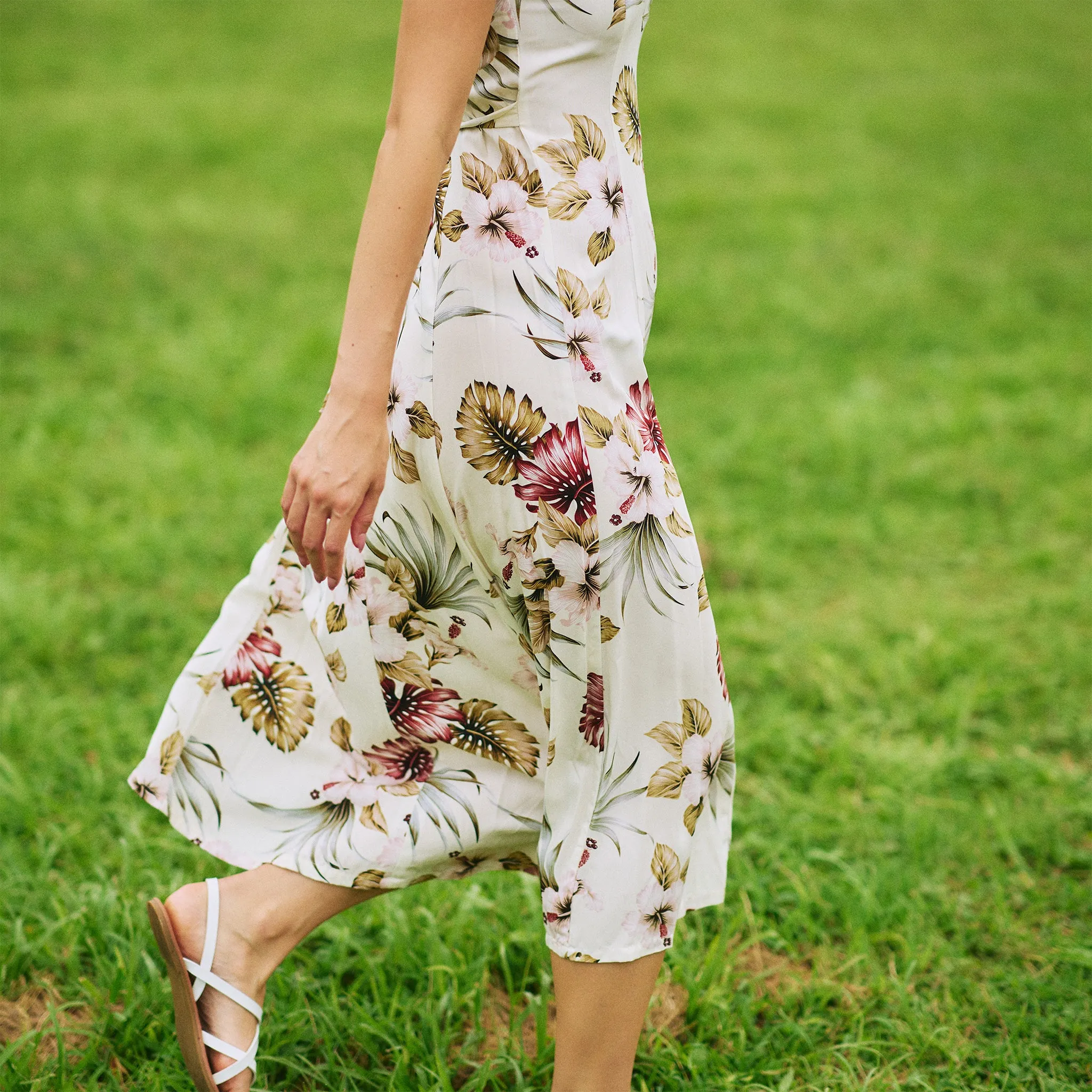 Hawaiian Floral Sylvia Long Dress