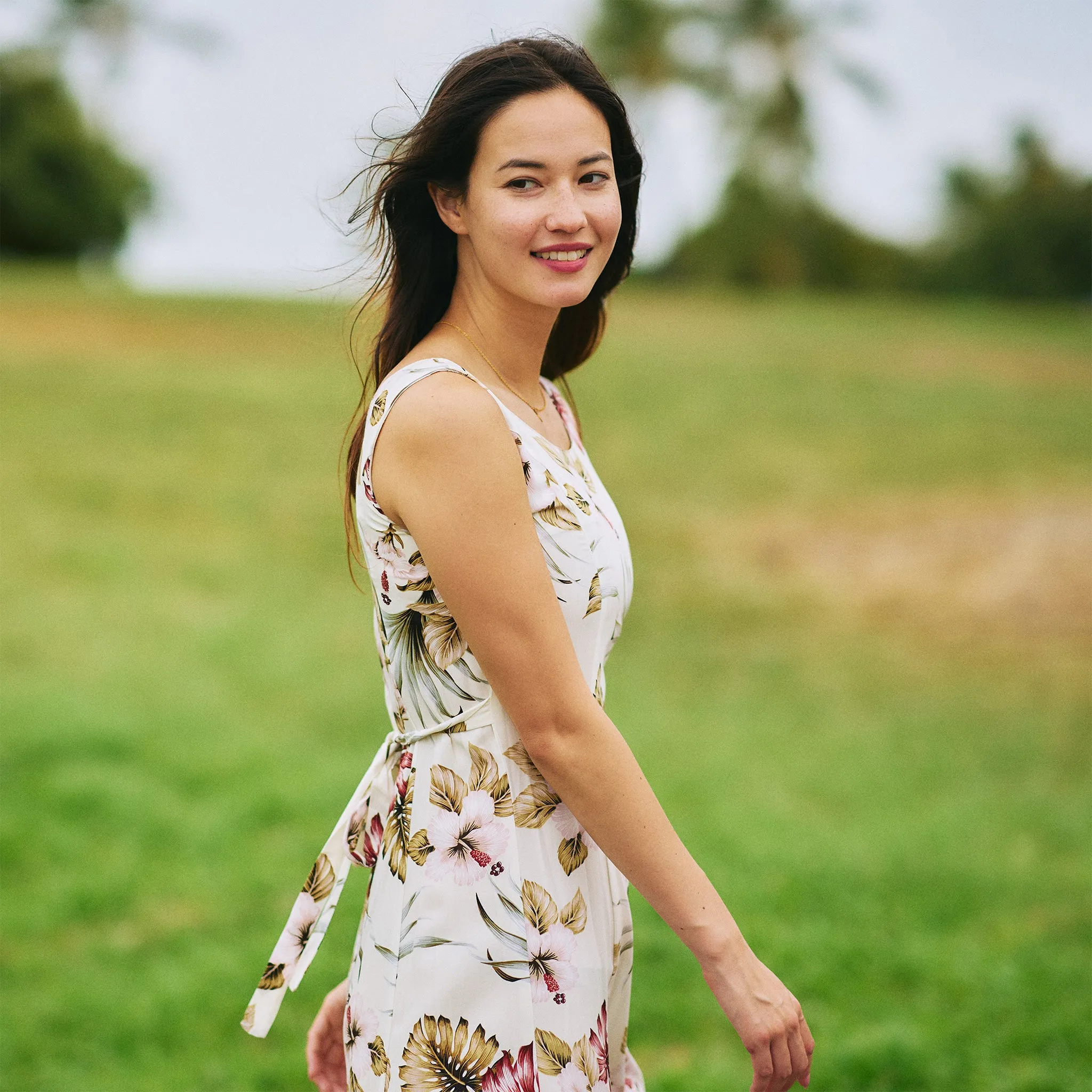 Hawaiian Floral Sylvia Long Dress