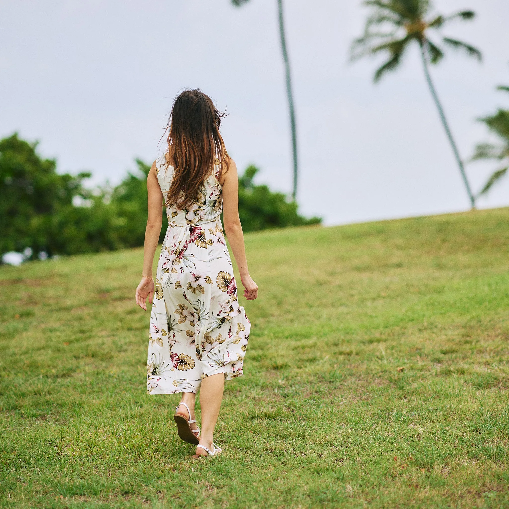 Hawaiian Floral Sylvia Long Dress