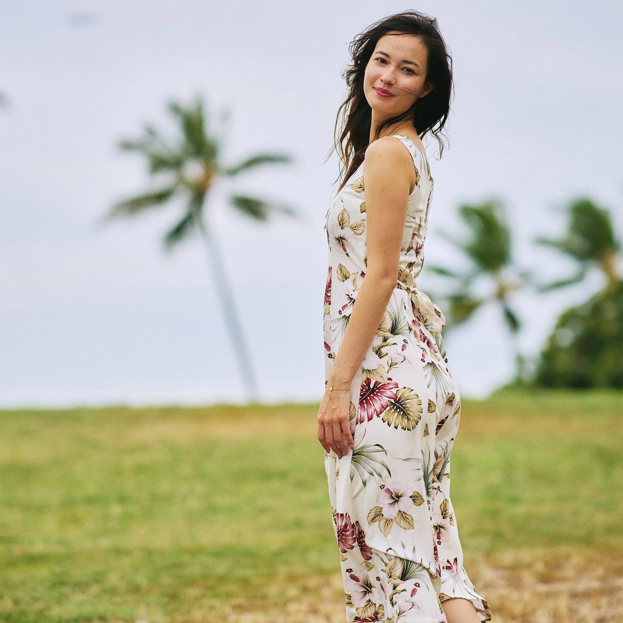 Hawaiian Floral Sylvia Long Dress