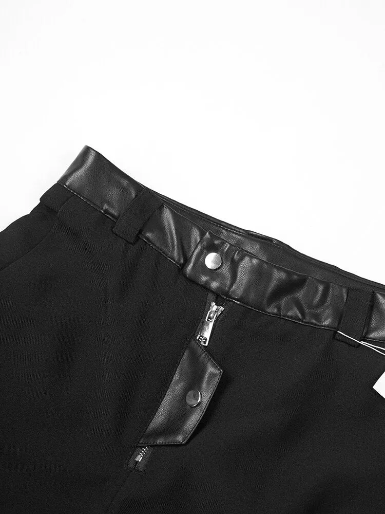 High Waist Pu Leather Wide Leg Pants