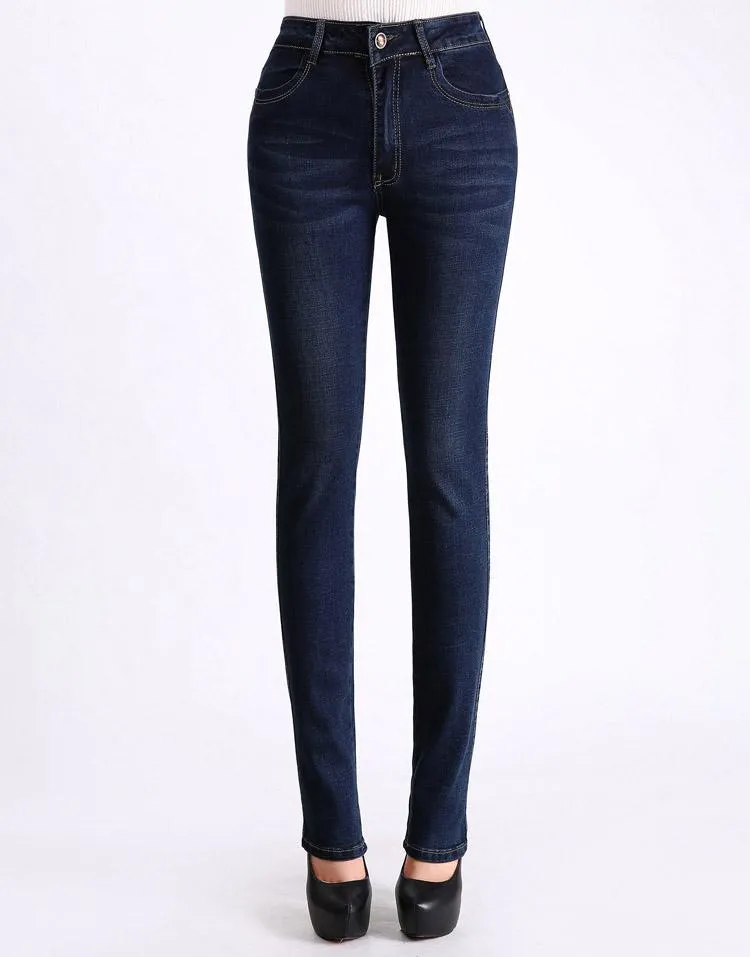 High Waist Push Up Straight Jeans