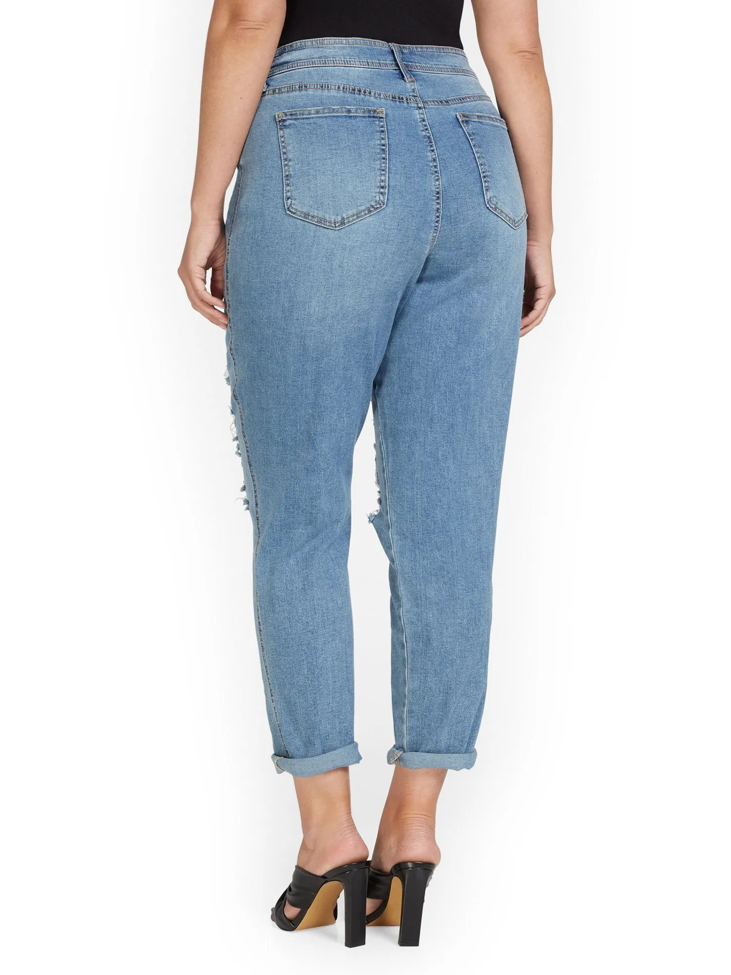 High-Waisted Curvy Dream Boyfriend Jeans - Clinton Wash