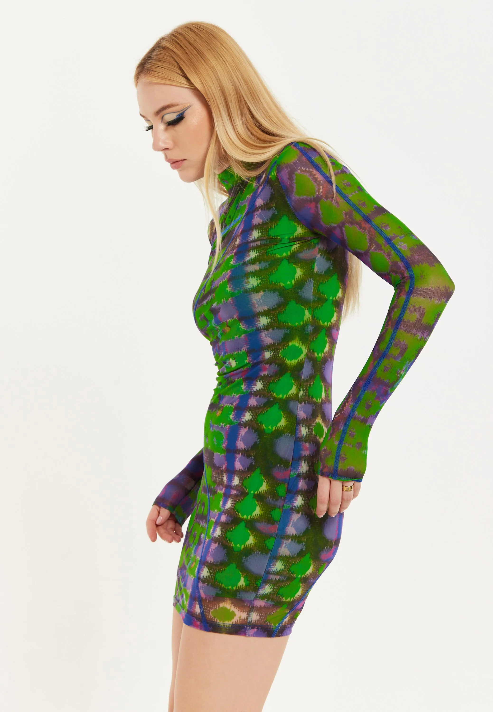 House Of Holland Abstract Snake Print Mini Dress