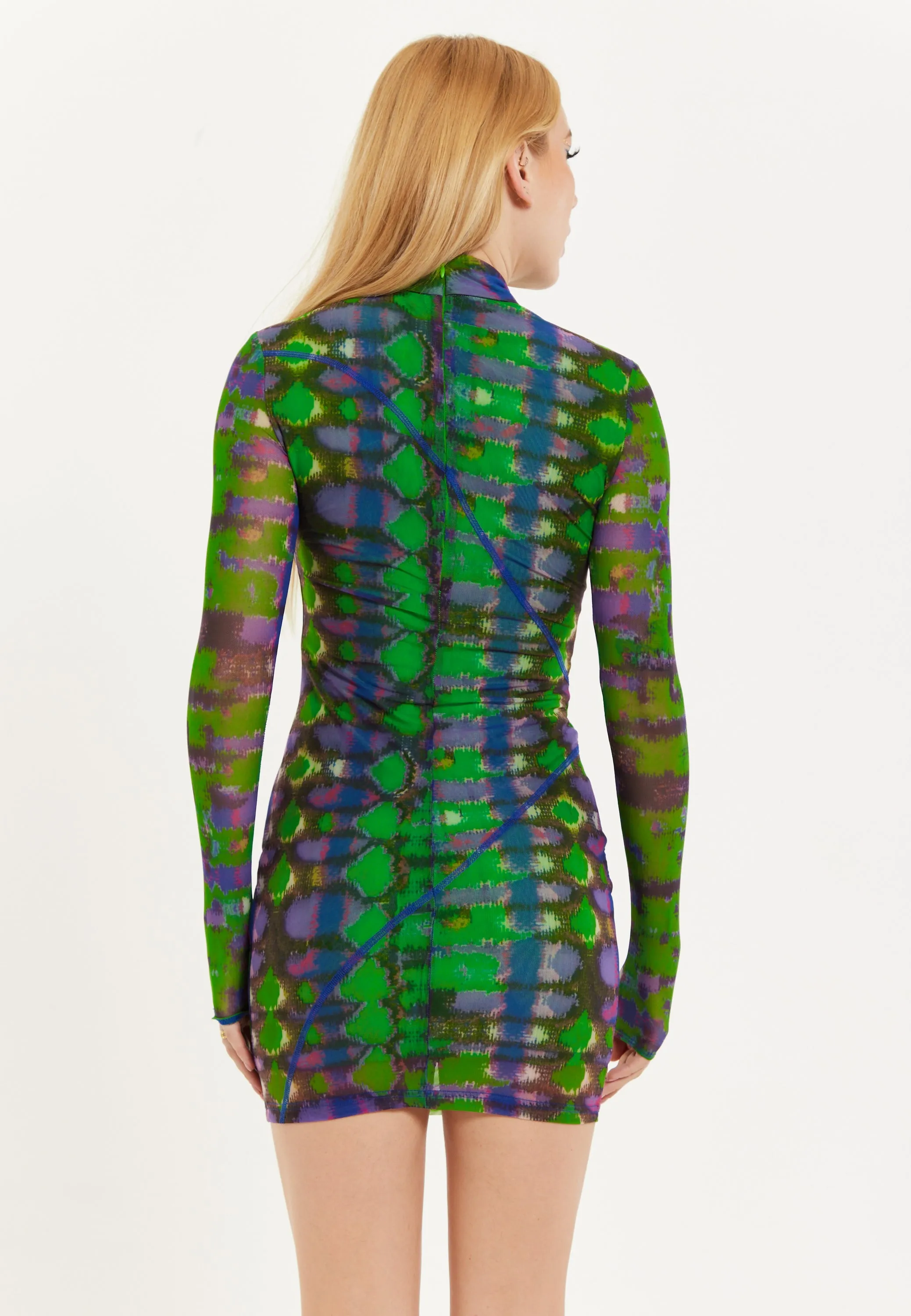 House Of Holland Abstract Snake Print Mini Dress