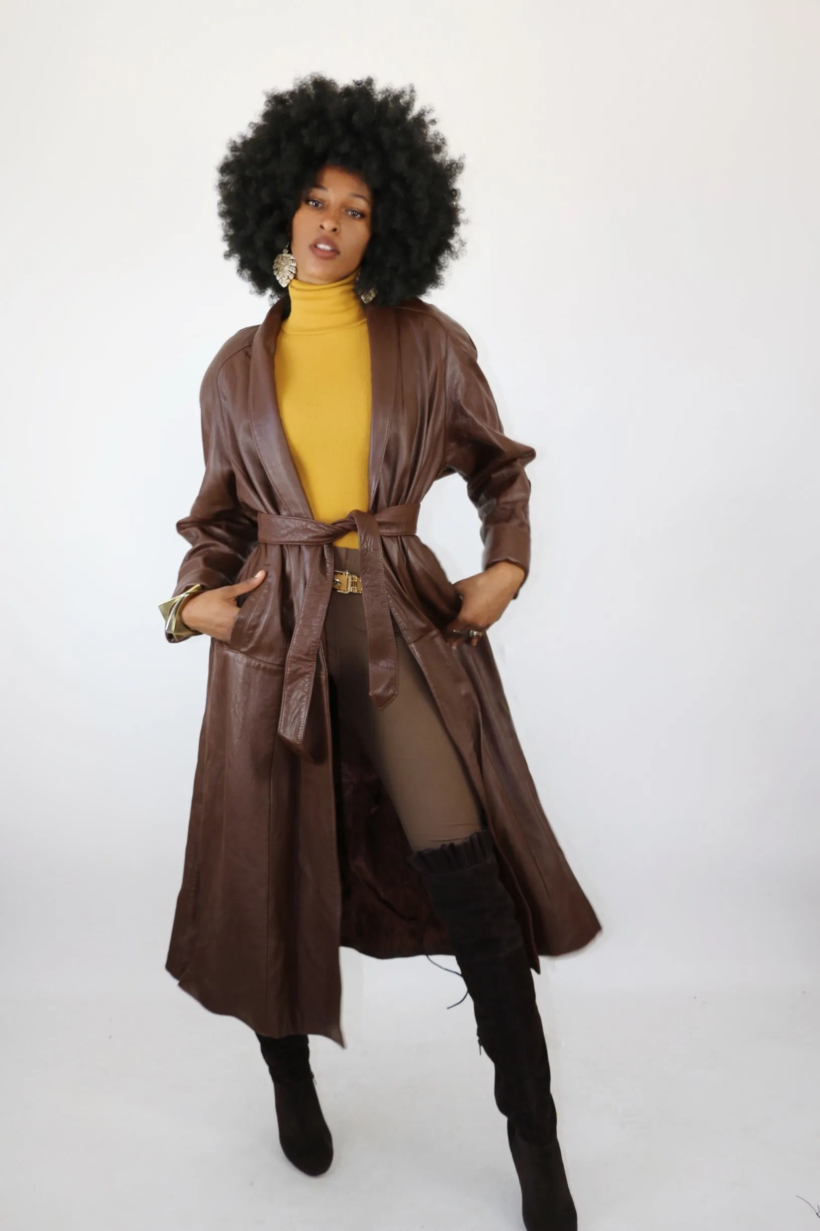 Jacqueline Ferrar 80’s Vintage Leather Trench Jacket