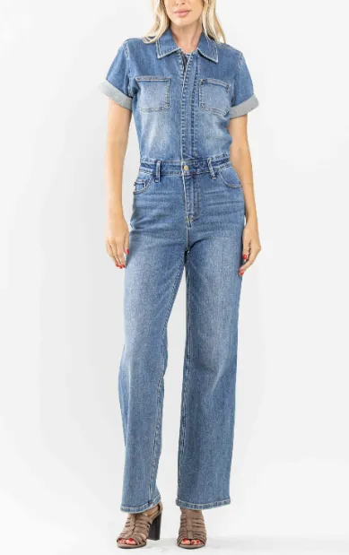 JB DENIM SS STRAIGHT JUMPSUIT