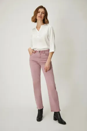 Jeans Mujer Recto Rosa