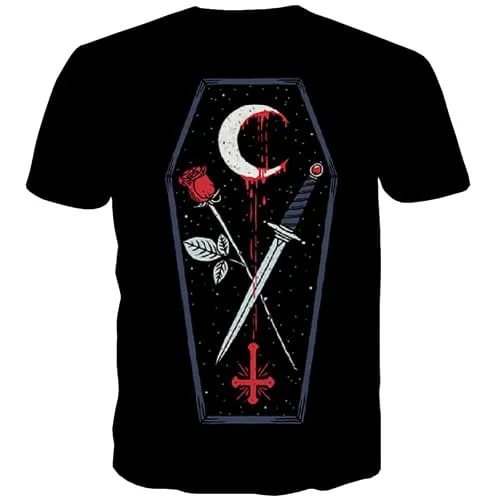 Jesus T-shirt Men Moon Tshirts Casual Flower Tshirt Printed Blood Tshirt Anime War Tshirts Novelty Short Sleeve Full Print