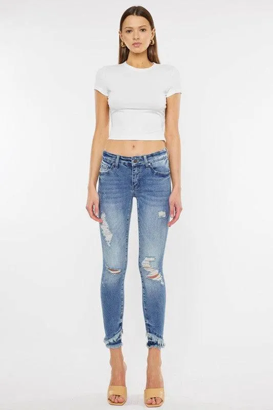 Kancan Mid Rise Ankle Skinny Jeans