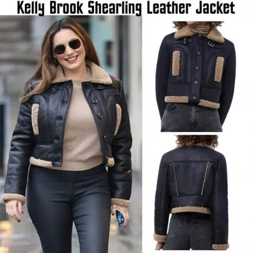 Kelly Brook Shearling Leather Jacket