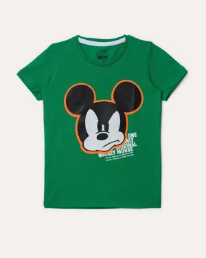 Kids T-Shirt Green Mickey Mouse ( 3-4 Years & 5-6 Years )