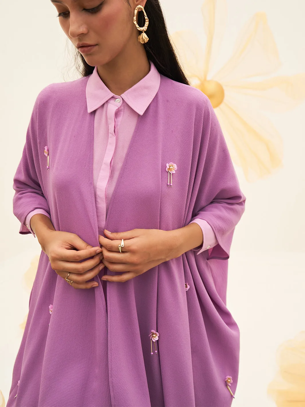 Lavendream Embroidered Cape Shirt