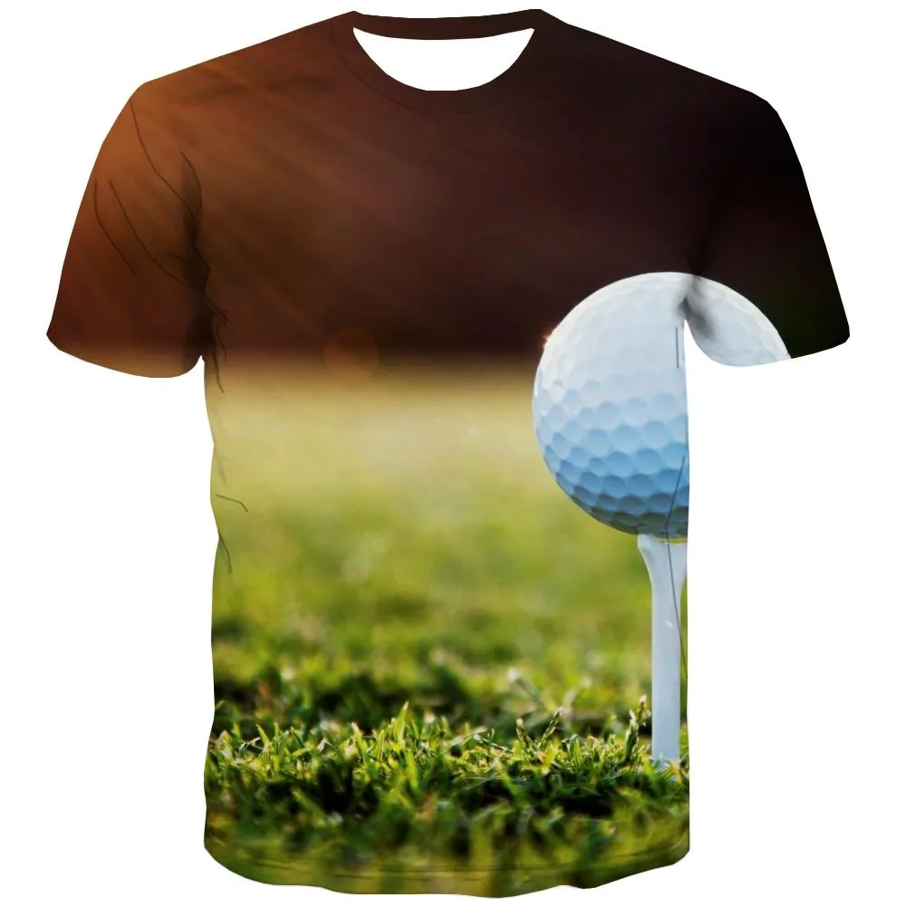 Lawn T-shirt Men Golf T-shirts Graphic Forest Tshirts Novelty Natural Shirt Print Game Tshirts Casual