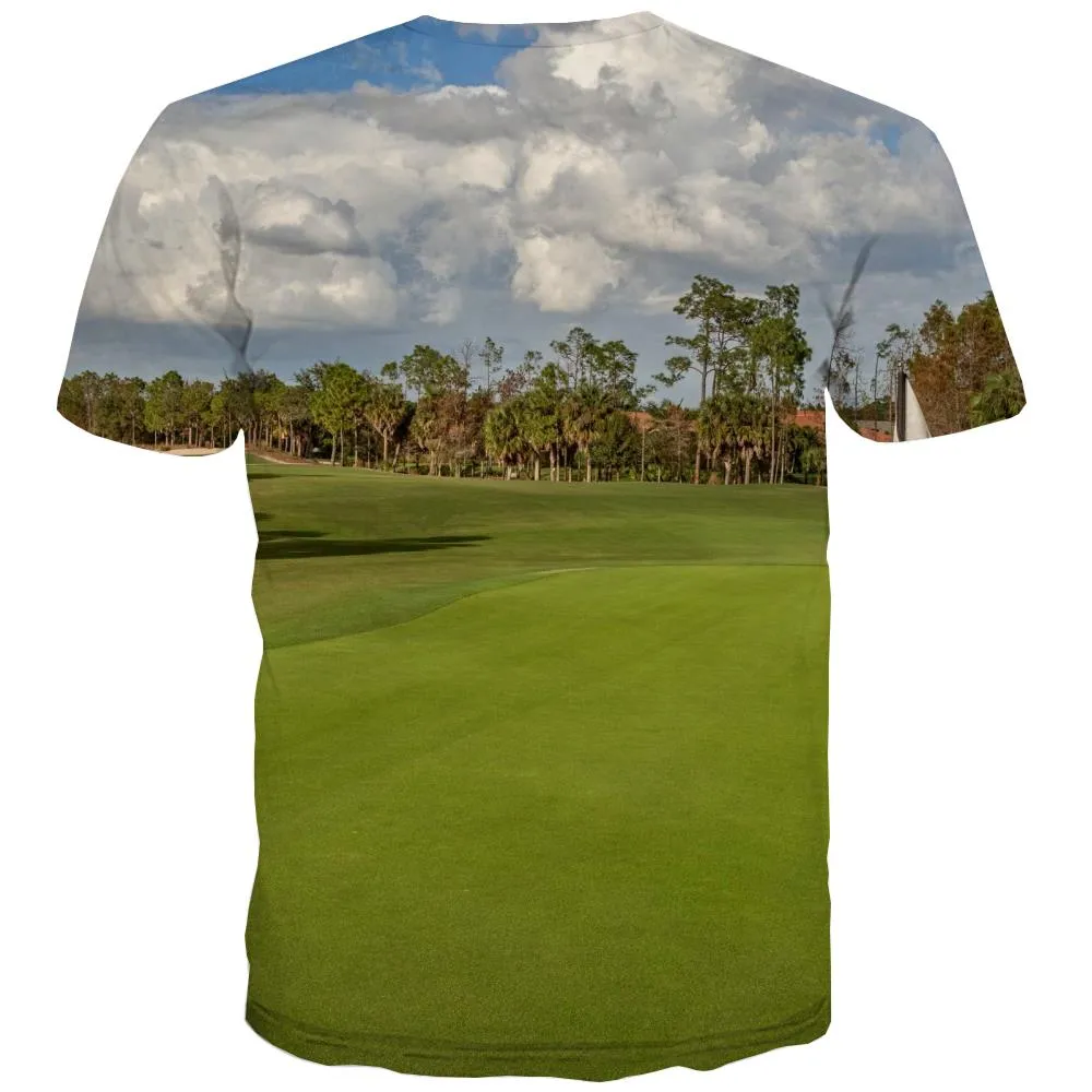 Lawn T-shirt Men Golf Tshirts Novelty Forest T-shirts Graphic Natural T shirts Funny Game Tshirt Anime