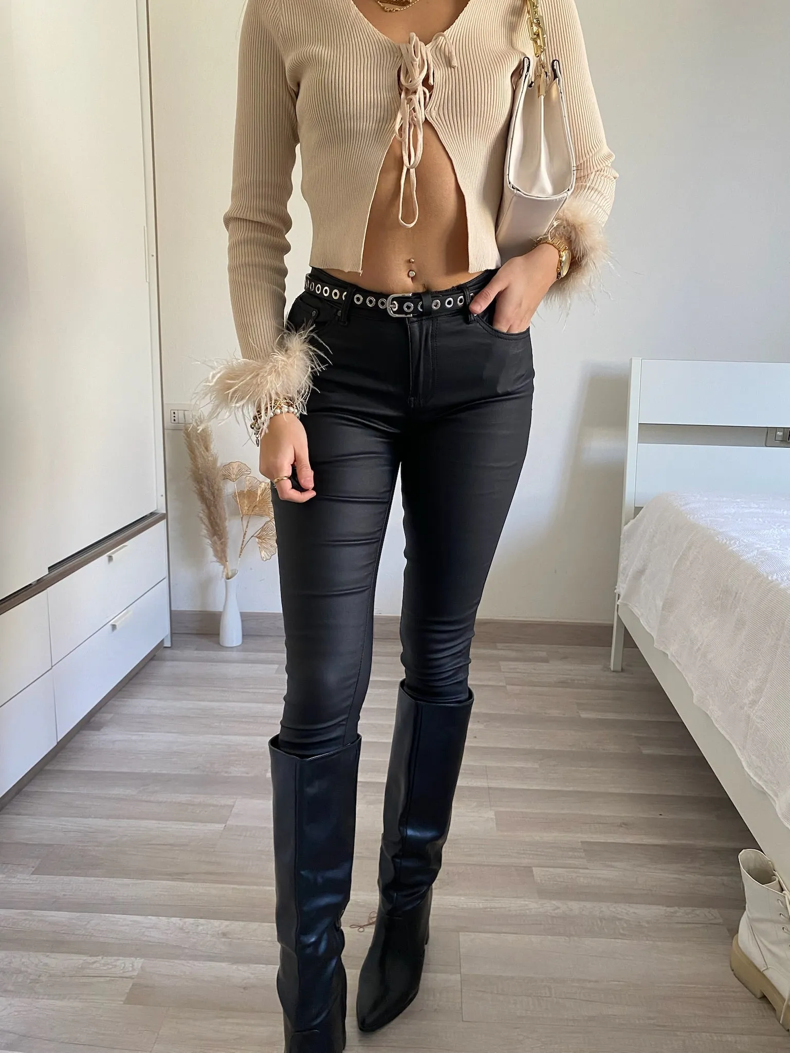 Leggins in jeans nero