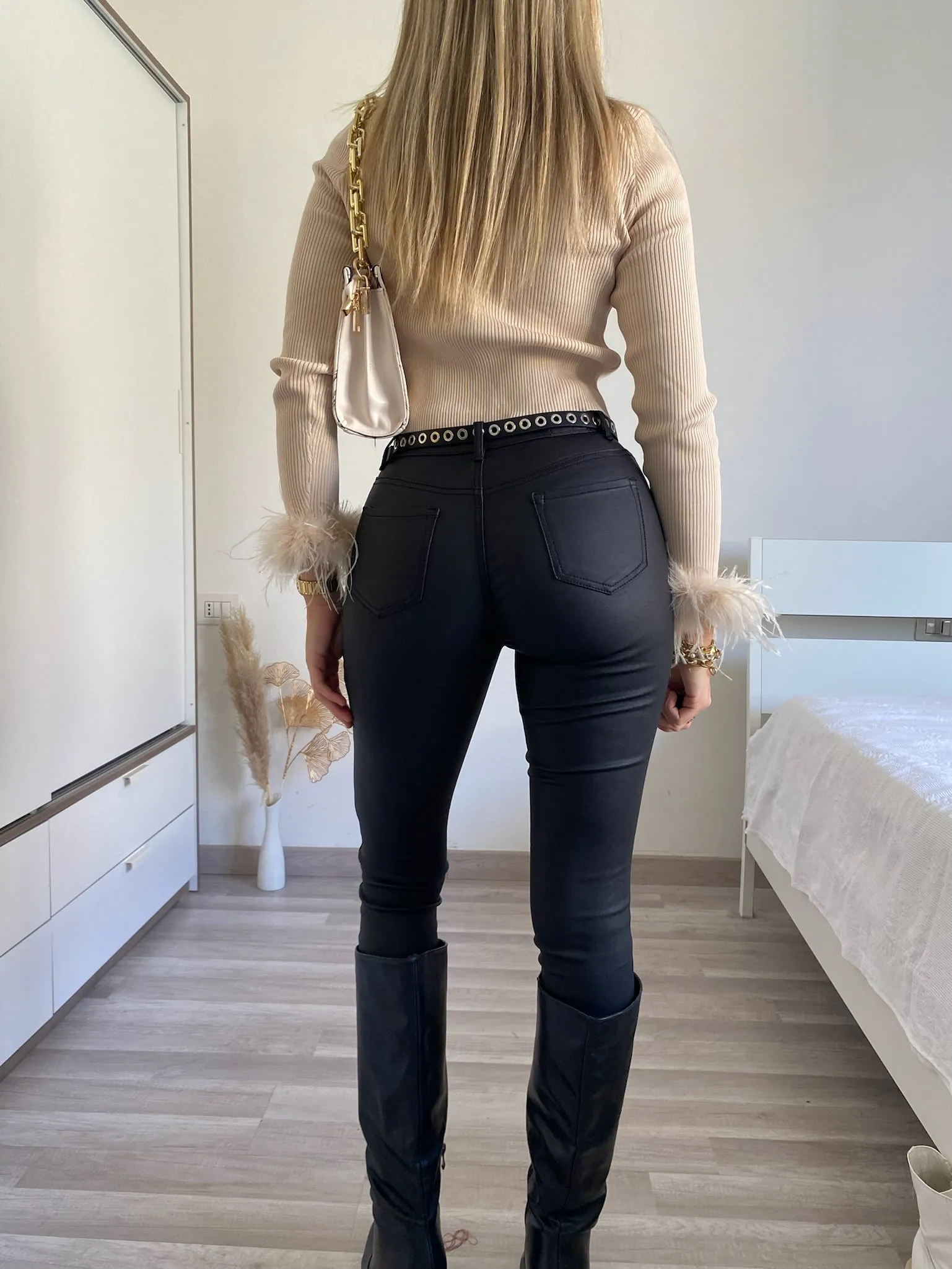 Leggins in jeans nero