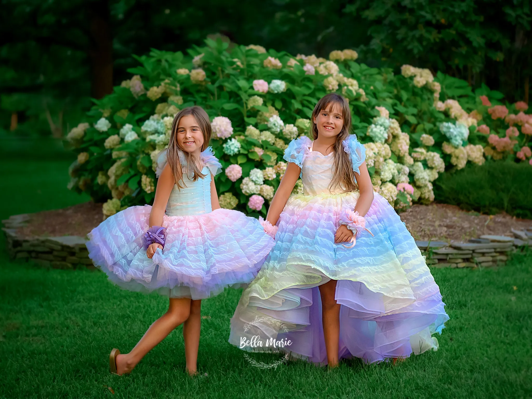 LEILA "Ruffled Rainbow" -   High Low Dress ( 6 Year - Petite 9 Year)