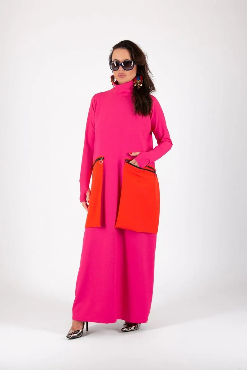 LENA Maxi Turtleneck Dress