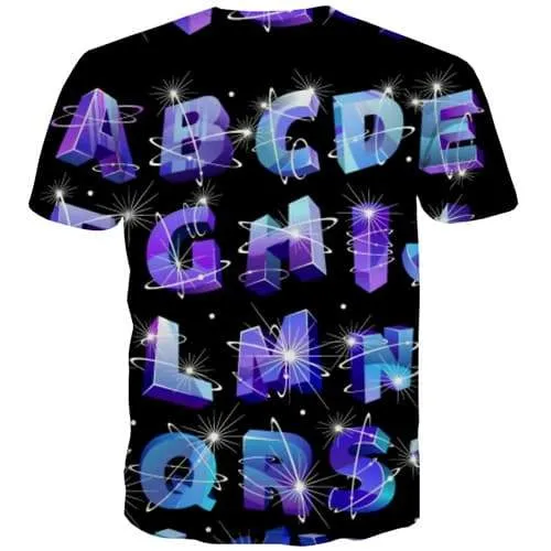 Letter T shirts Men Galaxy T-shirts Graphic Harajuku T shirts Funny Gothic Tshirt Printed Rock Tshirts Novelty Short Sleeve