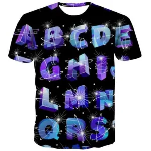 Letter T shirts Men Galaxy T-shirts Graphic Harajuku T shirts Funny Gothic Tshirt Printed Rock Tshirts Novelty Short Sleeve