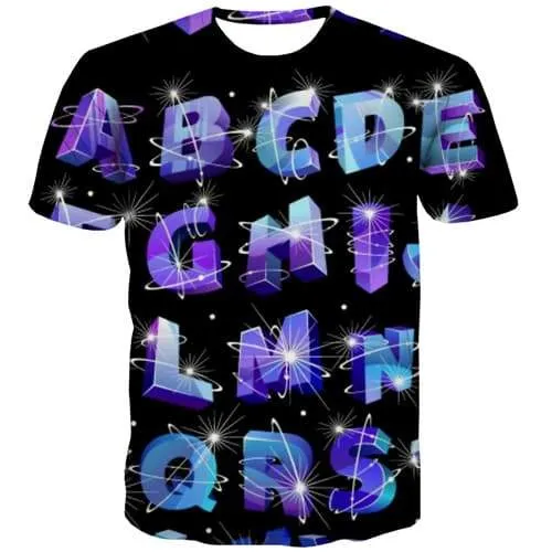 Letter T shirts Men Galaxy T-shirts Graphic Harajuku T shirts Funny Gothic Tshirt Printed Rock Tshirts Novelty Short Sleeve