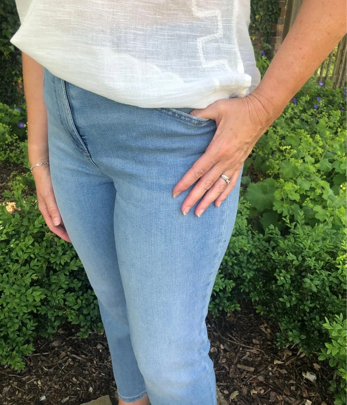 Light Blue Straight vintage Crop Jeans