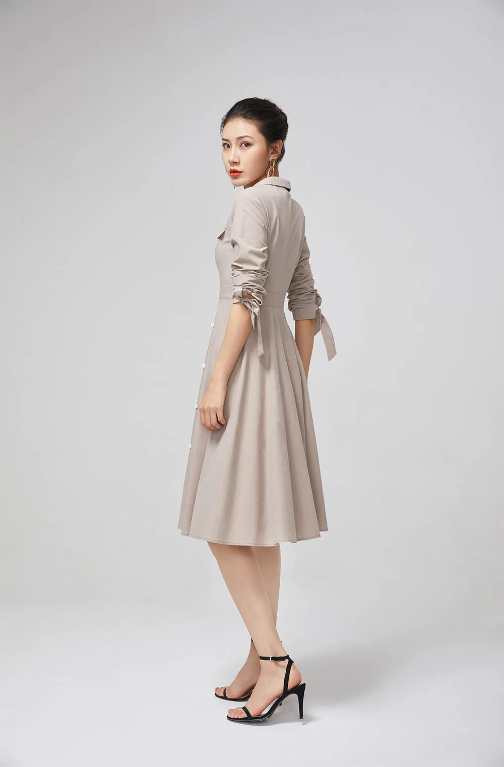 Light coffee dress handmade dress women  party dresses 2219