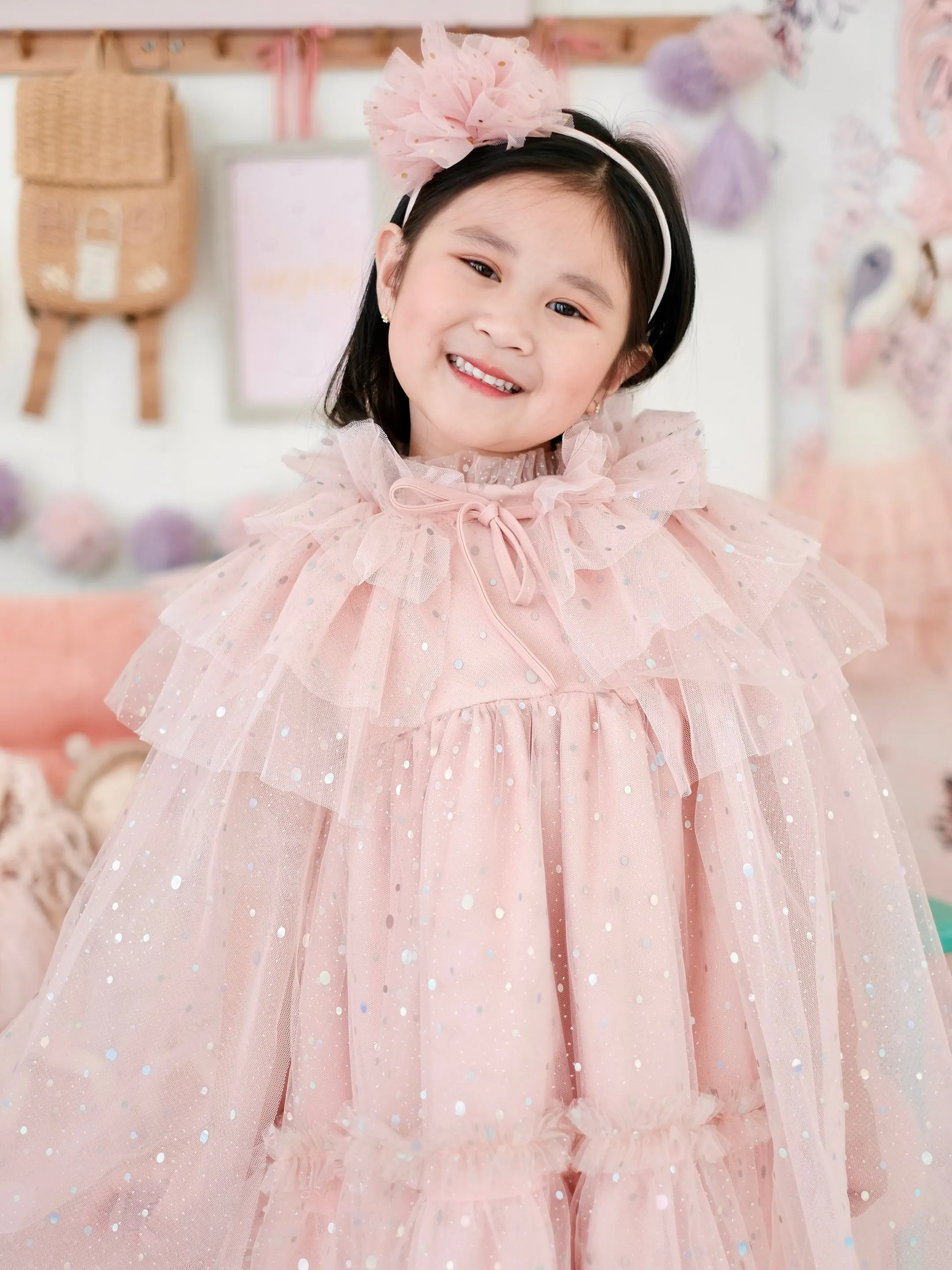 Lilah Sparkle Cape | Blush