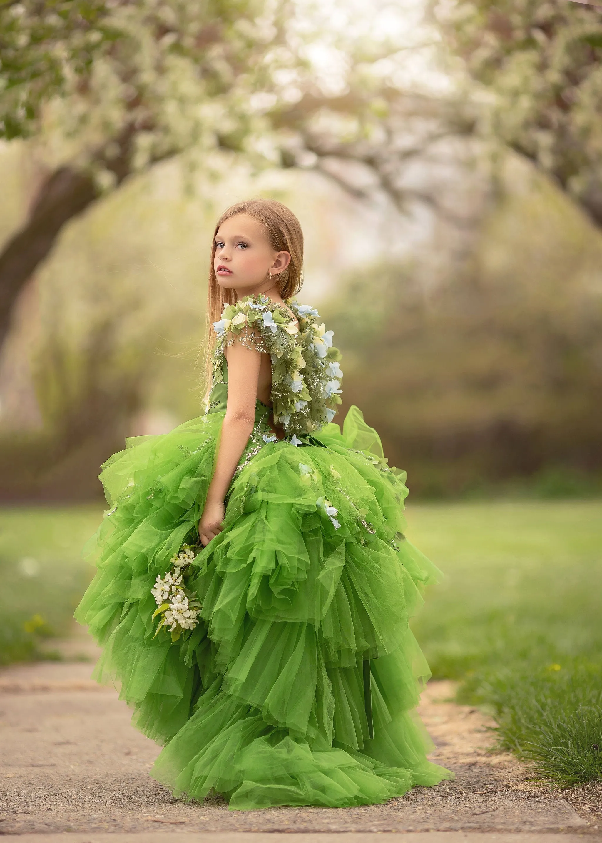 Limited edition rental: "Fern" High Low Length Dress ( 6 Year - Petite 7 Year)