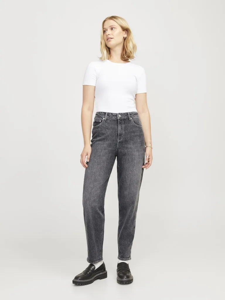 Lisbon Mom High Waisted Jeans Grey Denim