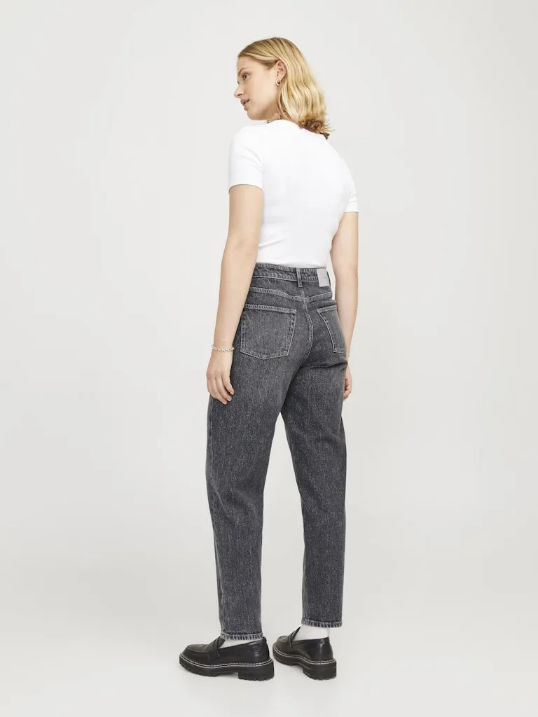 Lisbon Mom High Waisted Jeans Grey Denim